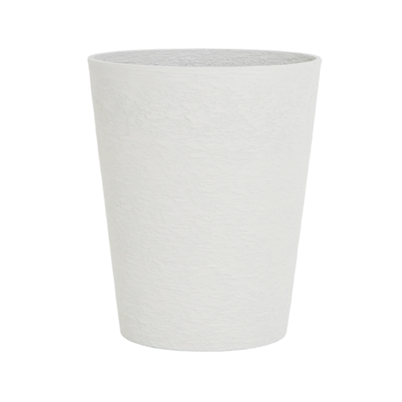 وعاء زهور مستدير كبير يشبه الجبس