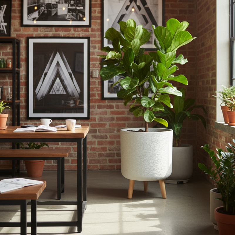 زارع أسطواني يشبه الجبس متعدد الاستخدامات بأرجل خشبية