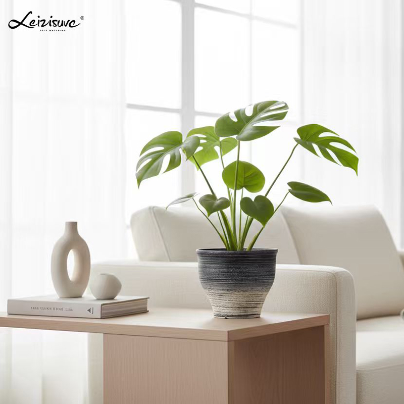 برميل مستدير ذو لونين من وعاء الزهور الرملي