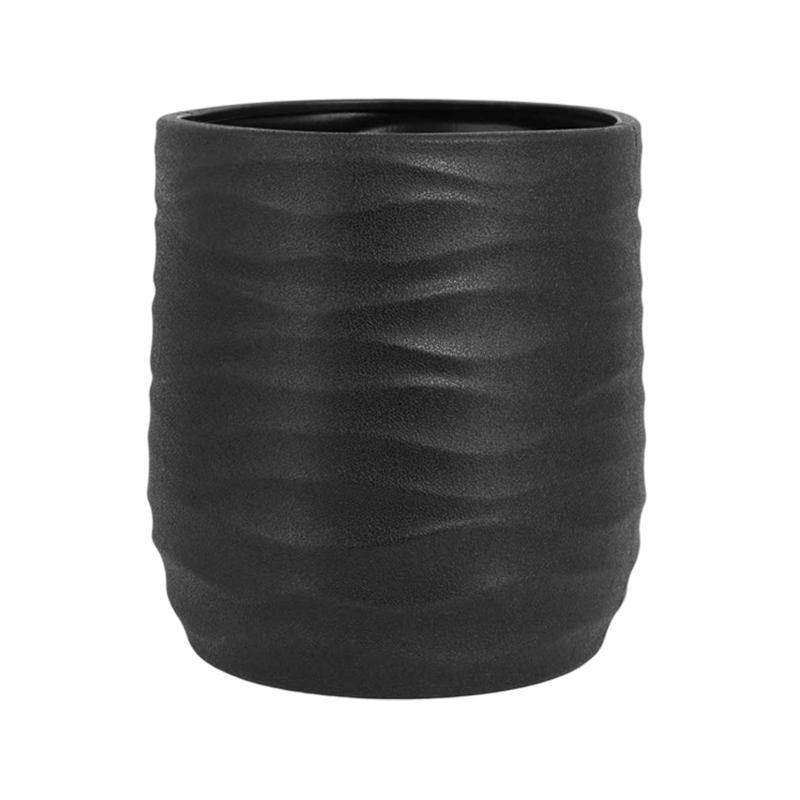 أصيص زهور مزخرف قائم على الأرض على شكل موجة